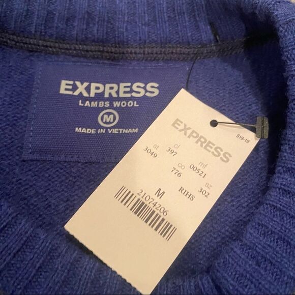 Express Lambswool Men’s Sweater Size Medium NWT - Picture 9 of 12